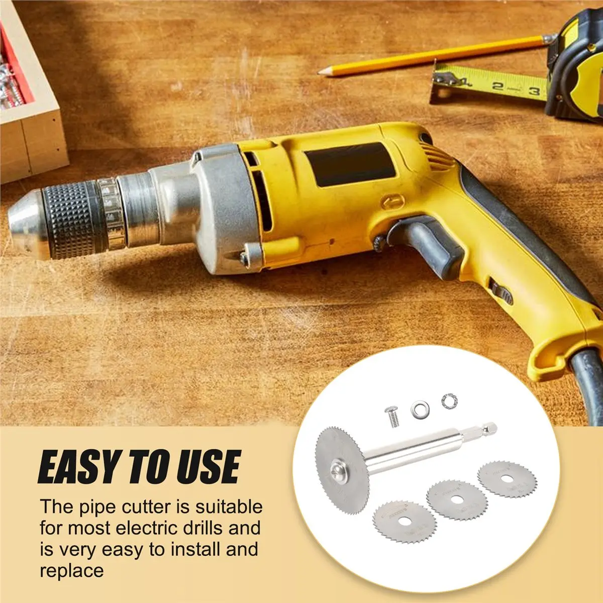 

REST Inside Pipe Cutter, 1/4 Inch Hex PVC Plumbing Inside Cutter Internal Plastic Pipe Cutter Set (32mm x3, 44mm x1)