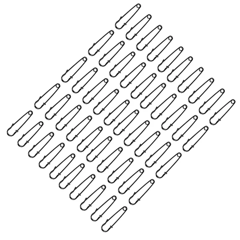 طقم دبوس أمان فولاذي شديد التحمل مقاس 2 بوصة A02M (50 قطعة) - أسود، مثالي للبطانيات والملابس والحرف اليدوية ومشاريع القماشية #1