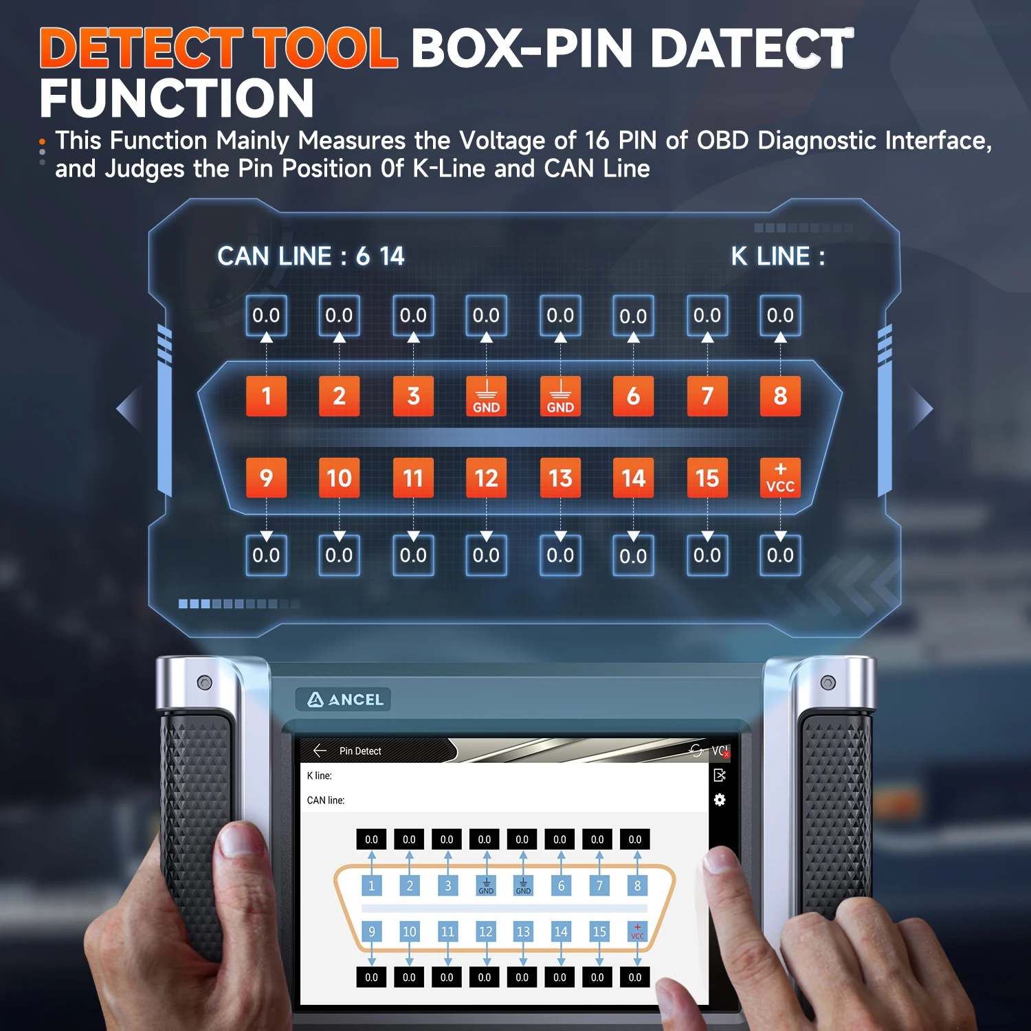 Ancel hd8000 diesel schwere lkw diagnose werkzeuge öl zurücksetzen alle system überprüfen motor auf cummins/detroit diesel obd scanner