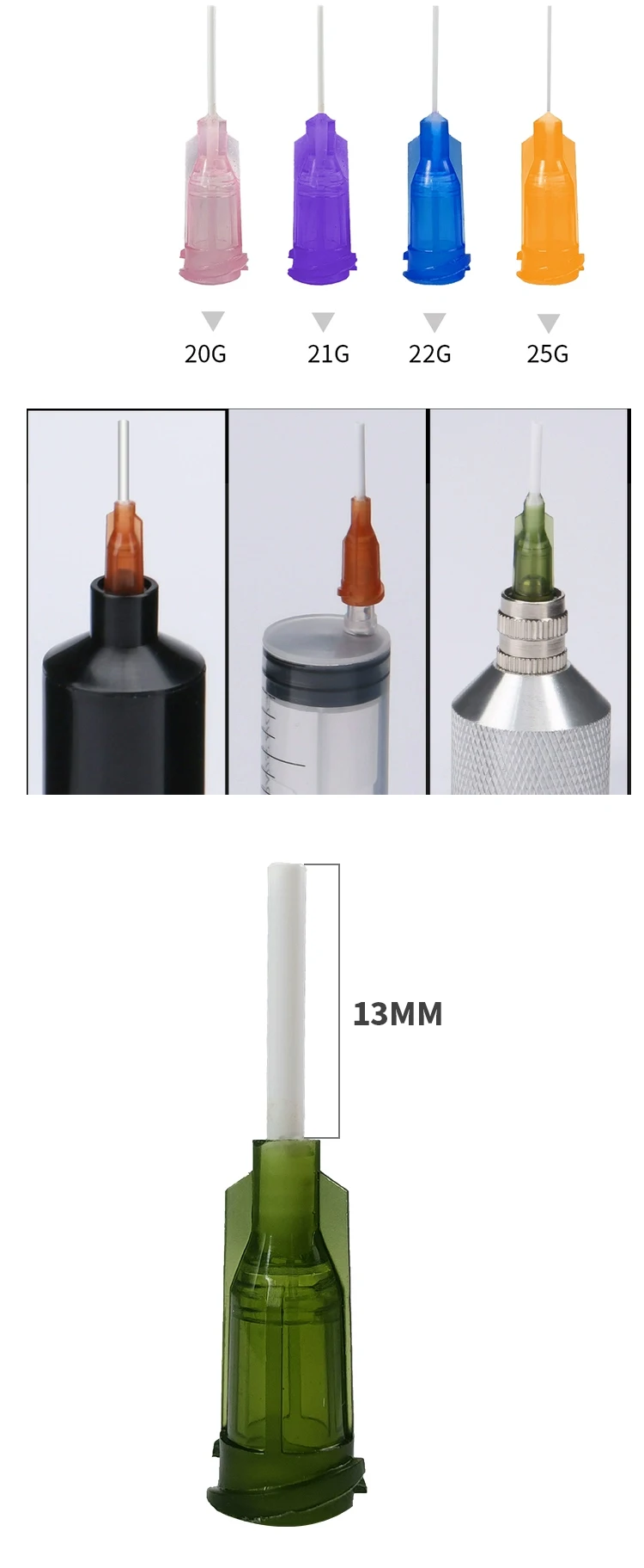 1/2 cala śruba ustna plastikowa igła PP 14g-25g elastyczne przemysłowe końcówki igieł dozujących