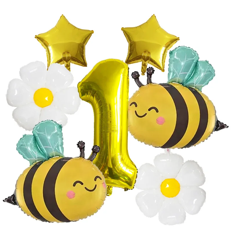 9-teiliges Daisy Bee-Ballon-Geburtstagsset – perfekt für Kindergeburtstagsfeiern, Babypartys und Feiern mit Gartenthema – Detail 1