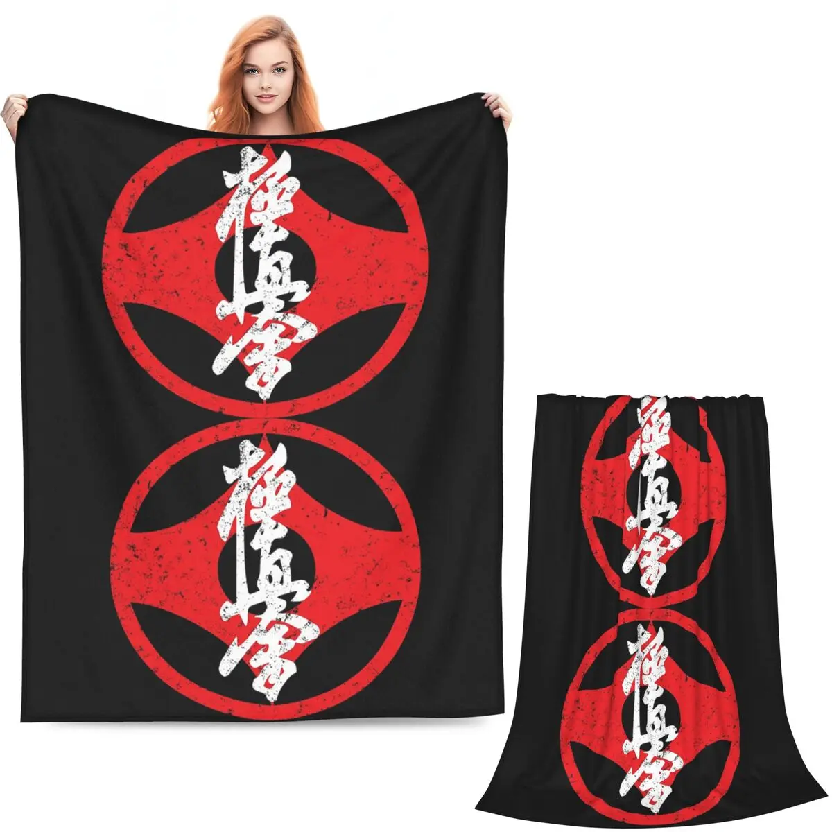 Kyokushin Kaikan Karate Symbol Kyokushinkai Dojo Blanket Soft Warm Flannel Throw  Bedspread for BedPicnic Travel Home Couch