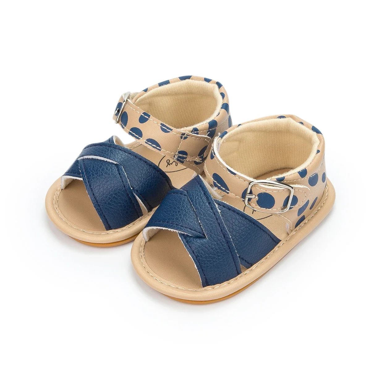 Sandali estivi per bambina suola in gomma piatta antiscivolo in pelle PU multicolore neonato 0-18M neonati primi camminatori scarpe da bambino