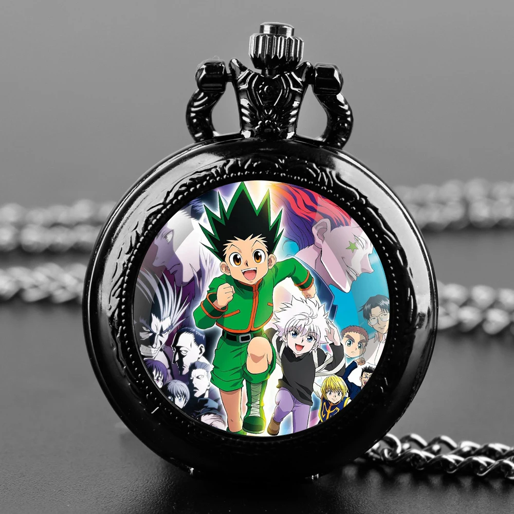 Vintage Hunter X Hunter Killua Zoldyck Quartz Pocket Watch Women's Men Necklace Pocket FOB Watch Unique Gifts reloj hombre