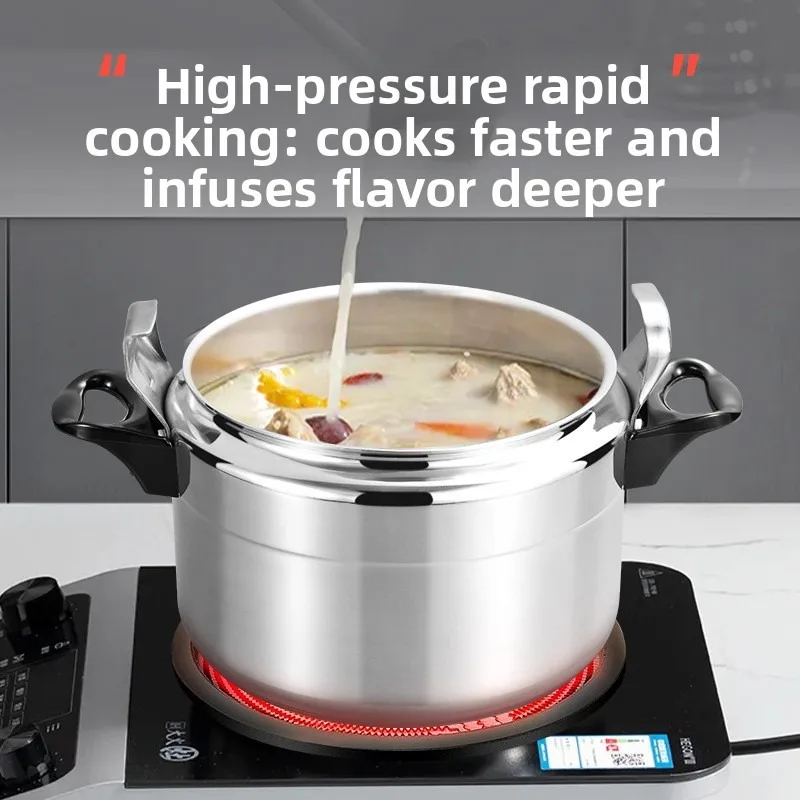 Explosion Proof Aluminum Pressure Cooker Large Capacity Multi Use Gas Stove Compatible Stew Soup Pot Large Pressure Cooker