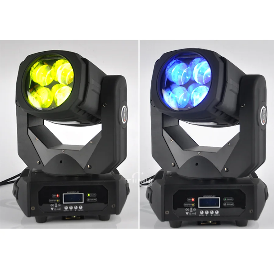 2pcs 4x25w Super Beam LED Moving Head Beam Licht 120w Rybw dmx 9/15ch Beam Licht Disco Party Bühnen beleuchtung Flight case