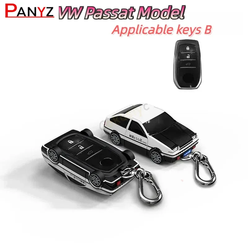 Para Camry Corolla CHR RAV4 Land Cruiser Prado cubierta de llave Fob cadena para Toyota AE86 modelo de coche funda para llave funda protectora