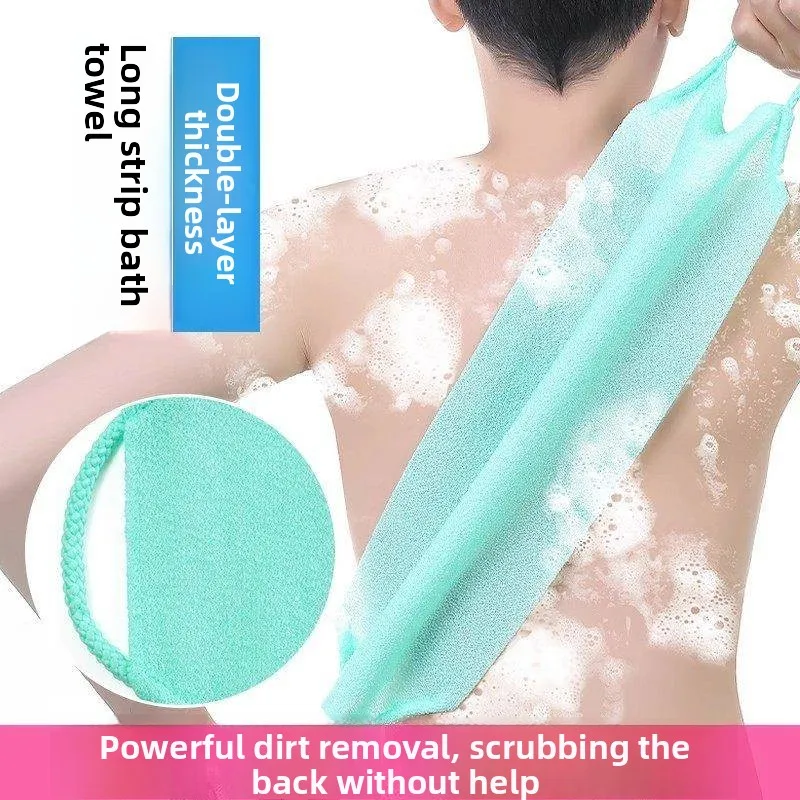 

Мощная мочалка-щетка для спины с веревкой для подвешивания, универсальный аксессуар для душа и ванны, для домашнего использования, для удаления загрязнений, для личной гигиены