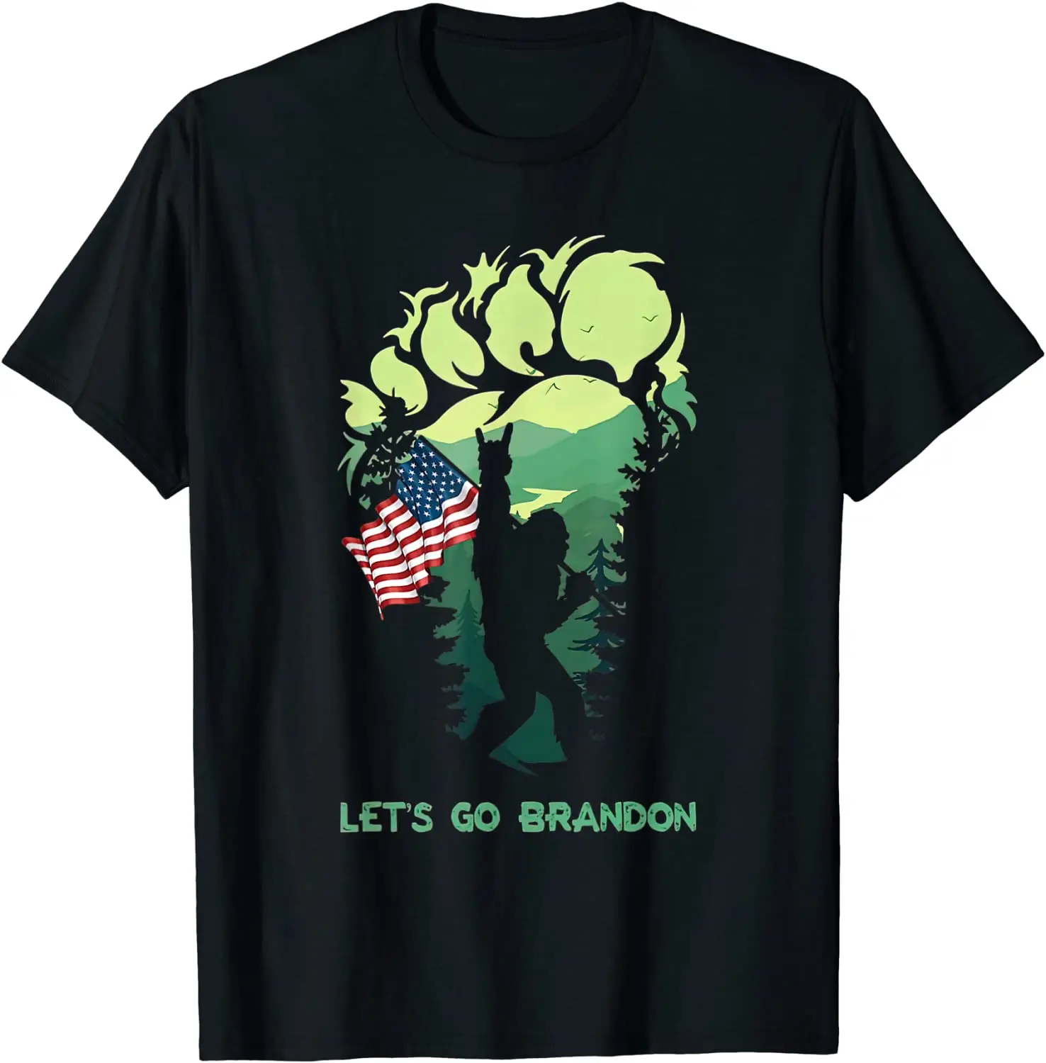 

Let’s Go Brandon Bigfoot American Flag T-Shirt 100% Cotton O-Neck Summer Short Sleeve Casual Mens T-shirt Size S-3XL