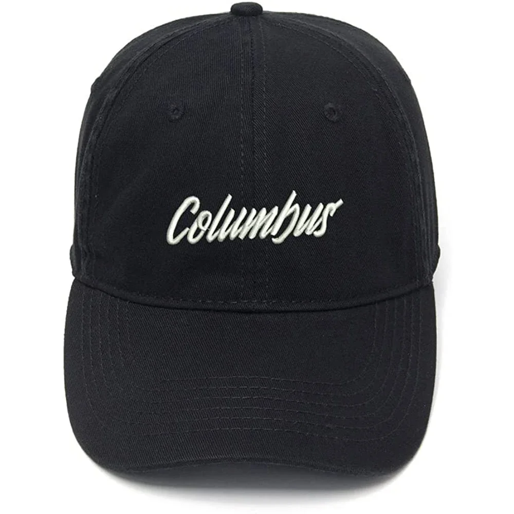 

Lyprerazy Men's Baseball Cap Columbus City Embroidery Hat Cotton Embroidered Casual Baseball Caps