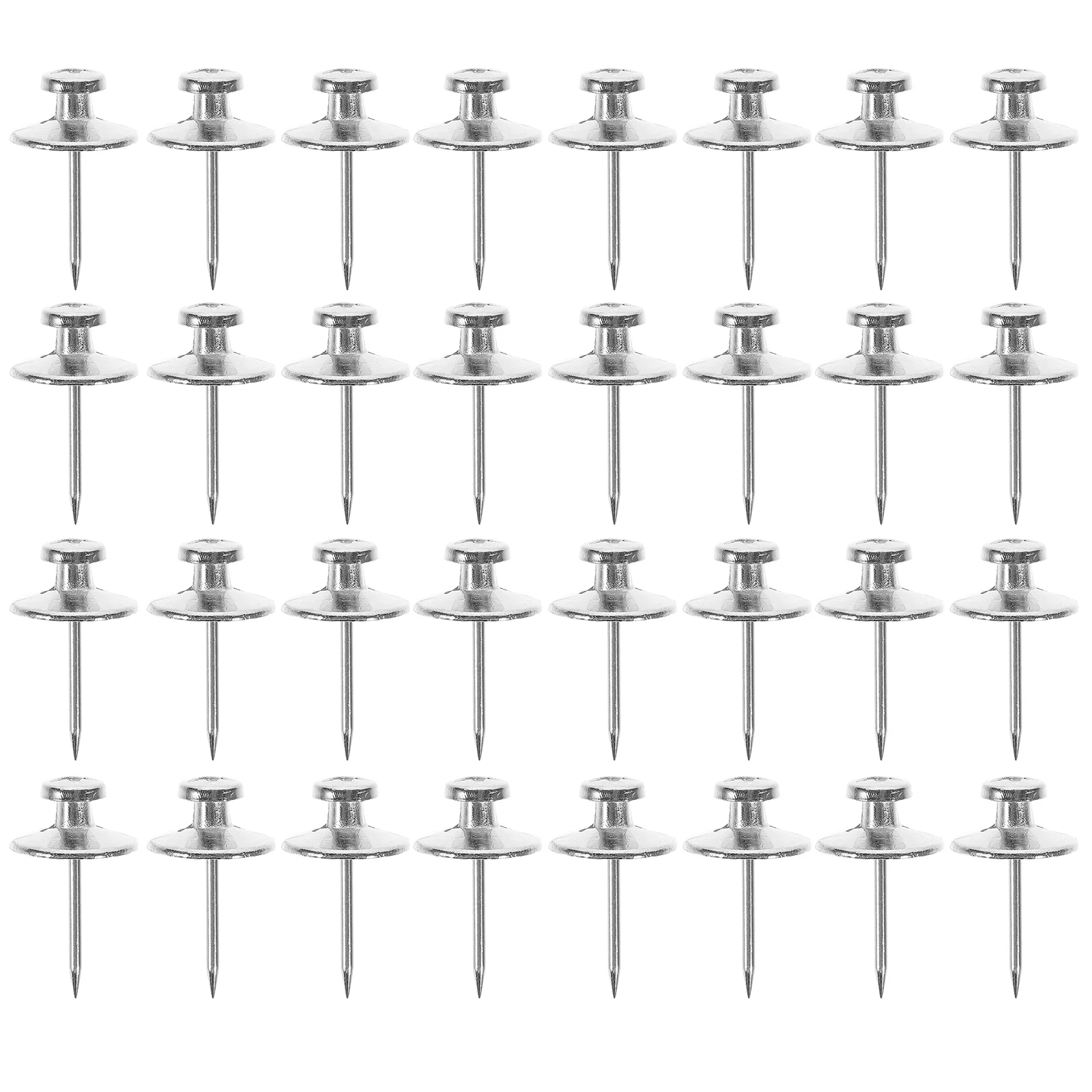 30 Pcs Pin Metallic Silver Double Headed Push Pins Flat Photo Wall DIY Cork Board 30pcs Tins Pie Zinc Alloy Number Convenient