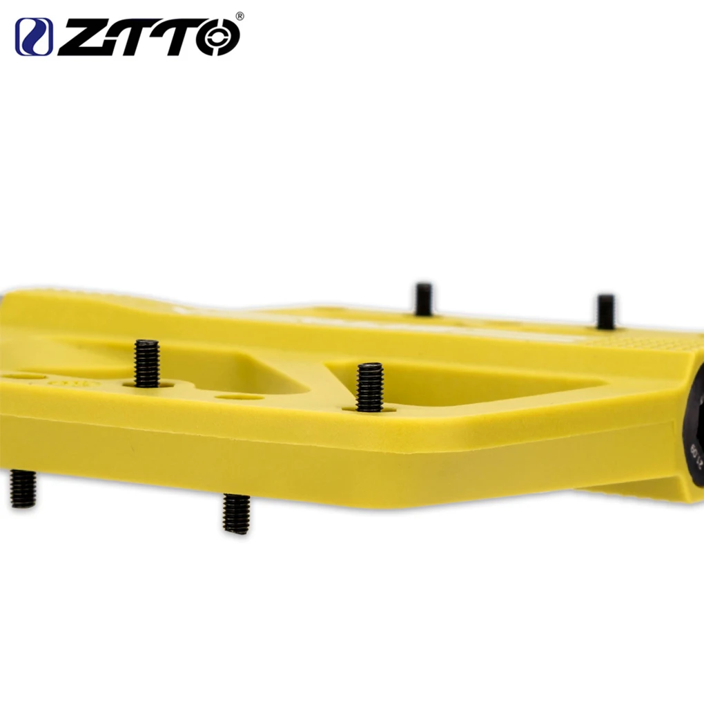 ZTTO 1 Pair Nylon Bicycle Pedal Anti-slip Solid Color Mountain Bike Pedals Cycle Part Accessories Supplies Yellow