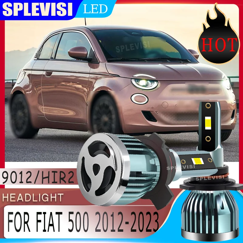 Reduce Eye Fatigue LED White Headlight Bulbs 9012 HIR2 For Fiat 500 2012 2013 2014 2015 2016 2017 2018 2019 2020 2021 2022 2023