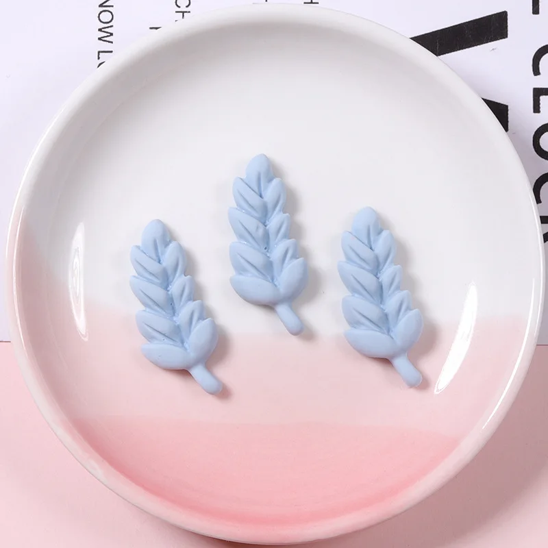 100pcs Cartoon Simulation Resin Wheat Ear Flatback Cabochon Plant Charm for Diy Scrapbook Crafts Decor Jewelry Accessories