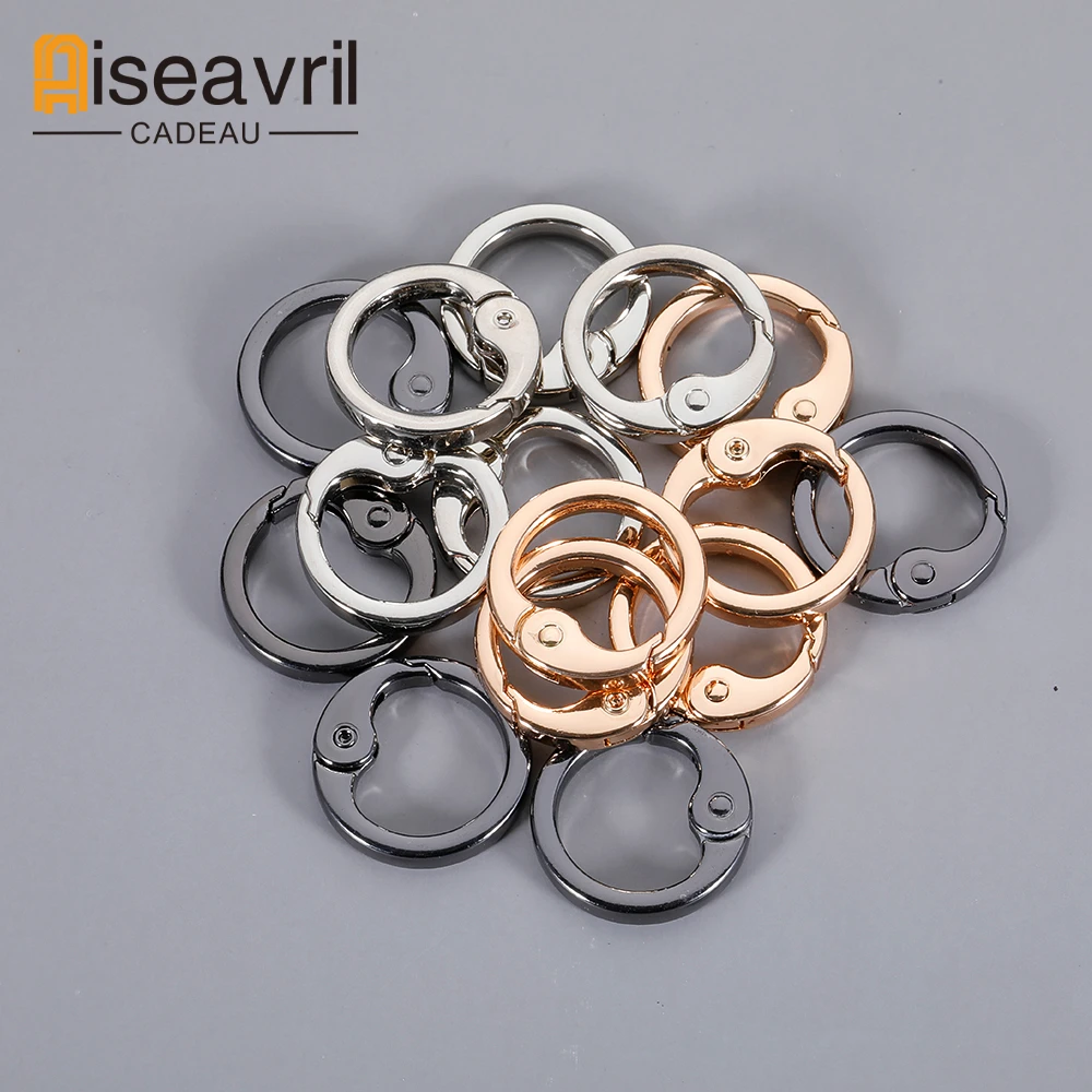 Metal Spring Gate O Ring Openable Keyring Leather Bag Belt Strap Buckle Dog Chain Snap Clasp Clip Trigger Luggage Leathercraft