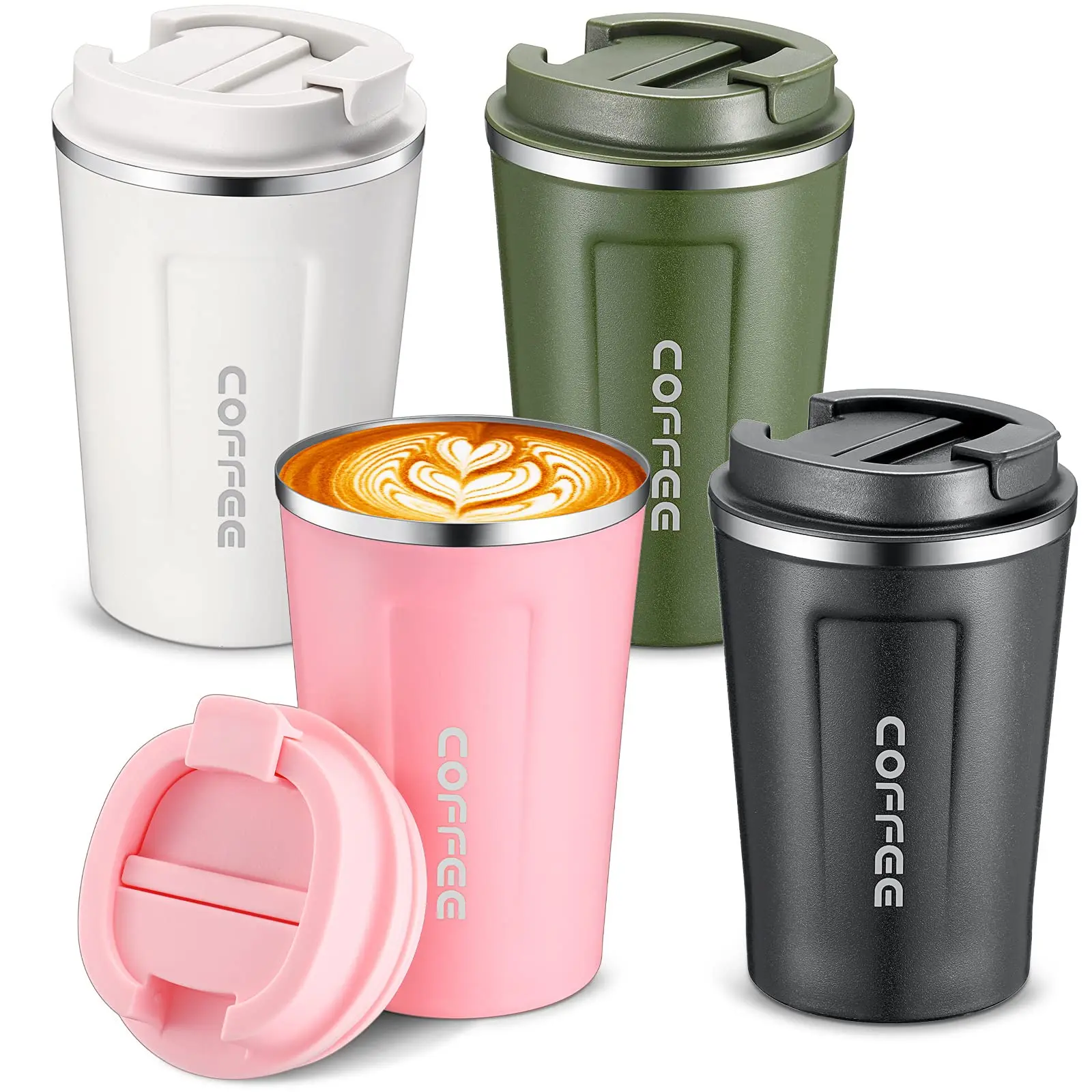 

Pink Blue Green Black Stainless Steel Coffee Cup for Hot Cold Warm Water Beverage Coffee Thermo Insulated Leakproof Office Gifts