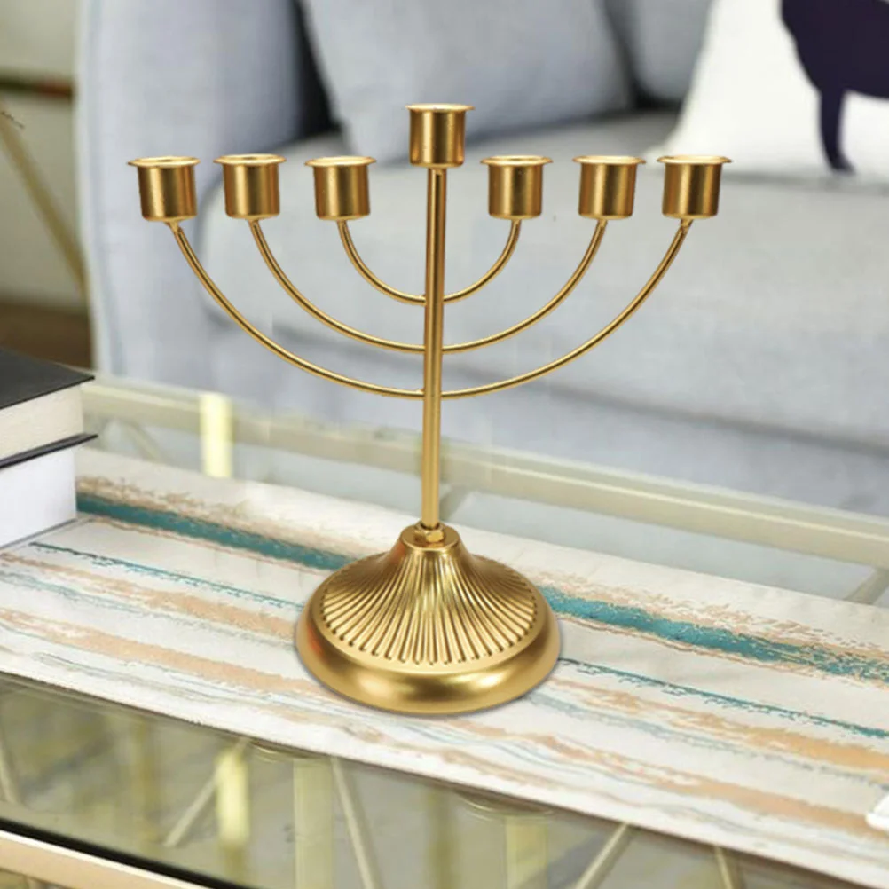 Menorah Chalice Holder Ornament Holders Decoration Metal Stand Desktop For Table Sconces Decorate