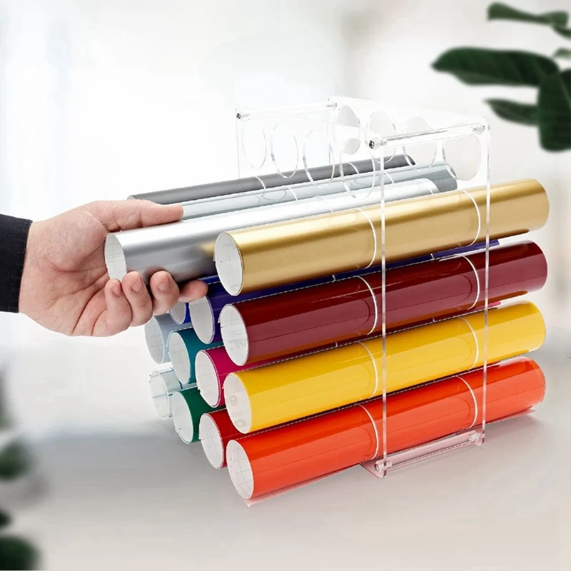 Vinyl Roll Holder,20-Holes Storage Organizer, Lightweights Sturdy Roll Keeper Holders For Art Craft Paper Room Decors