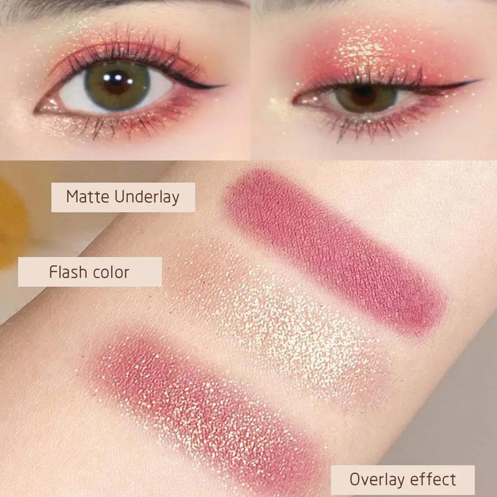 Beauty Glazed Two-tone Eyeshadow Pearlescent Matte Orange Eye Shiny Eyes Gold Shadow Cosmetics Makeup Glitter P5W1