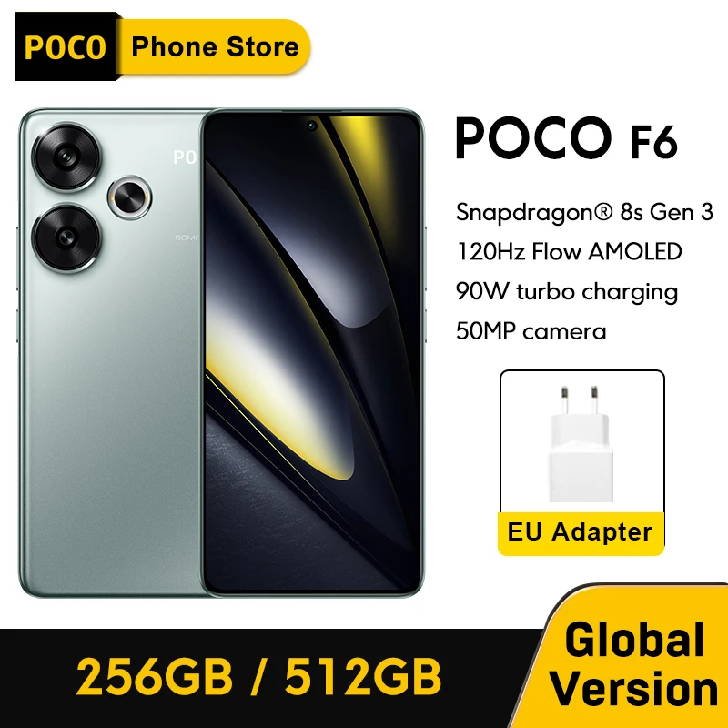 POCO F6 5G Smartphone versión Global Snapdragon®8s Gen 3-Pantalla AMOLED DotDisplay, 6,67 \