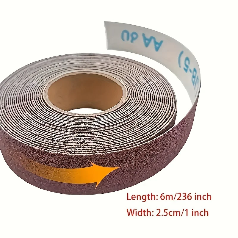 1 Inch Emery Cloth Roll, Abrasive Sandpaper Rolls Assorted Sand Paper With Dispenser For Woodworking Automotive Metal Polishing