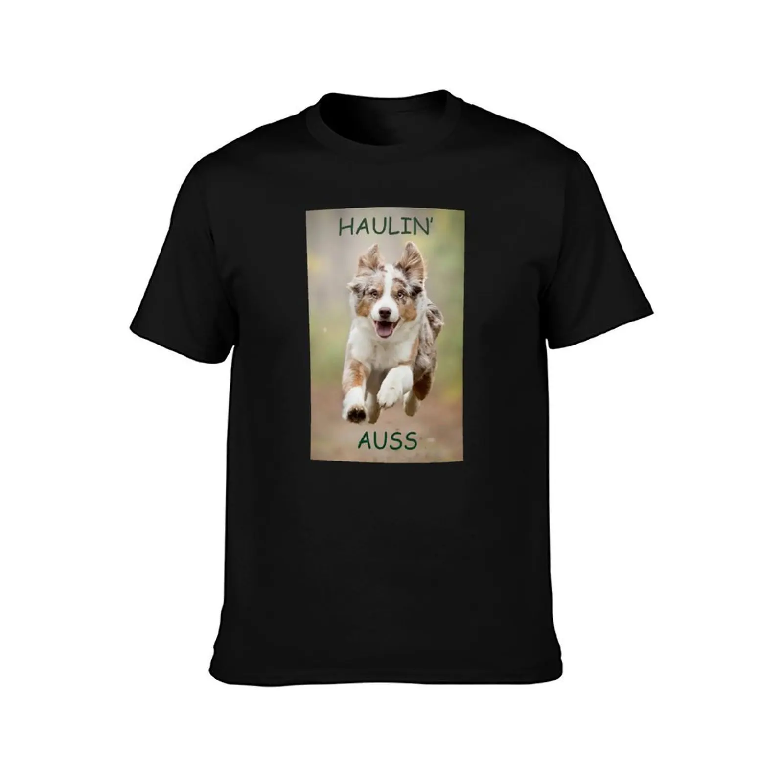 Haulin Auss - Australian Shepherd T-Shirt, Summer Casual Cotton Tee, Oversized Streetwear Tops, Vintage Graphic Print
