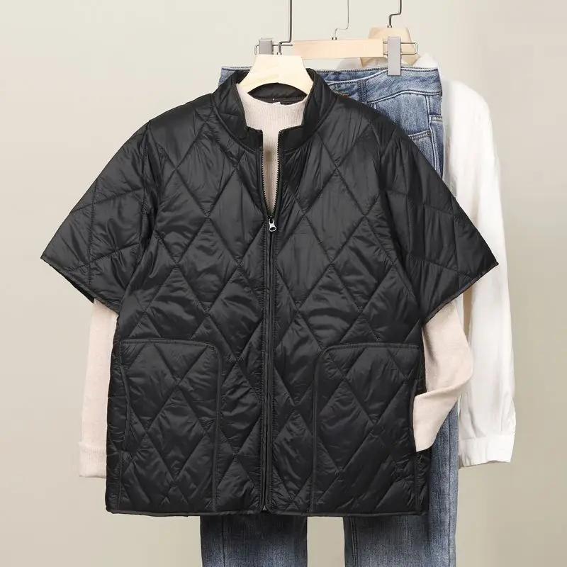 

Men's Cotton Jaet f Sve Diamond Pattern Stand Collar Vest Faionable oulder Protector Outerwear Autumn Winter New ...