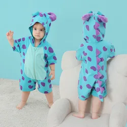 Piękne potwory Kigurumis Baby Boy Girl ubrania Romper body bawełniany z kapturem niemowlę maluch Onesie Cosplay kombinezon dziecięcy z zamkiem błyskawicznym