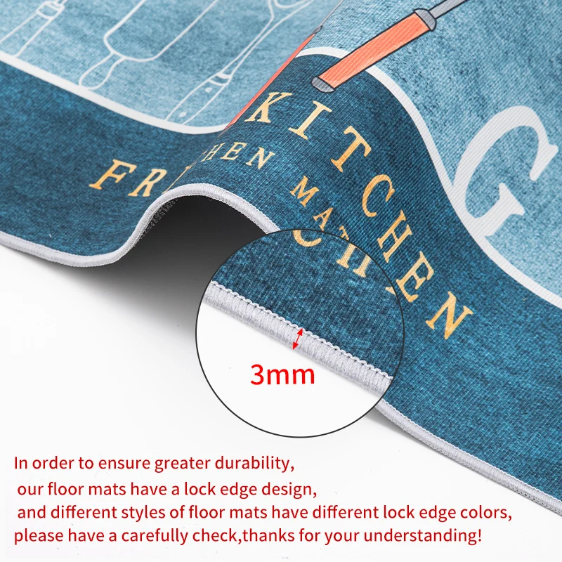 Absorbent Kitchen Floor Mat Non-Slip Bath Rug Bedroom Living Room Long Bedside Area Rug Soft Washable Entrance Doormat Home Deco