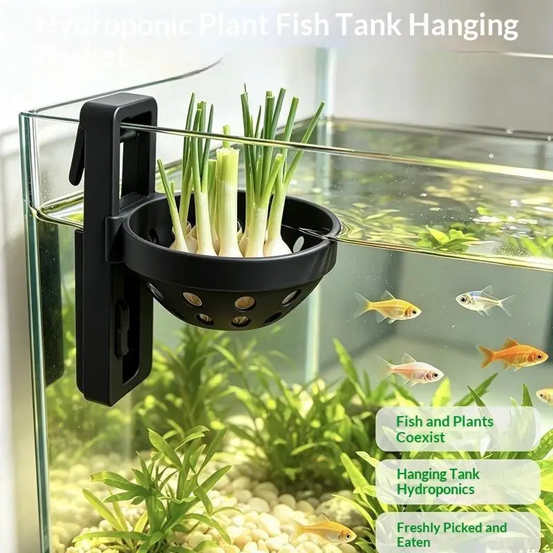 Hanging Aquarium Hydroponic Plant Basket 1Pcs Easy Clean Fish-Plant Symbiosis Holder for Freshwater Aquarium