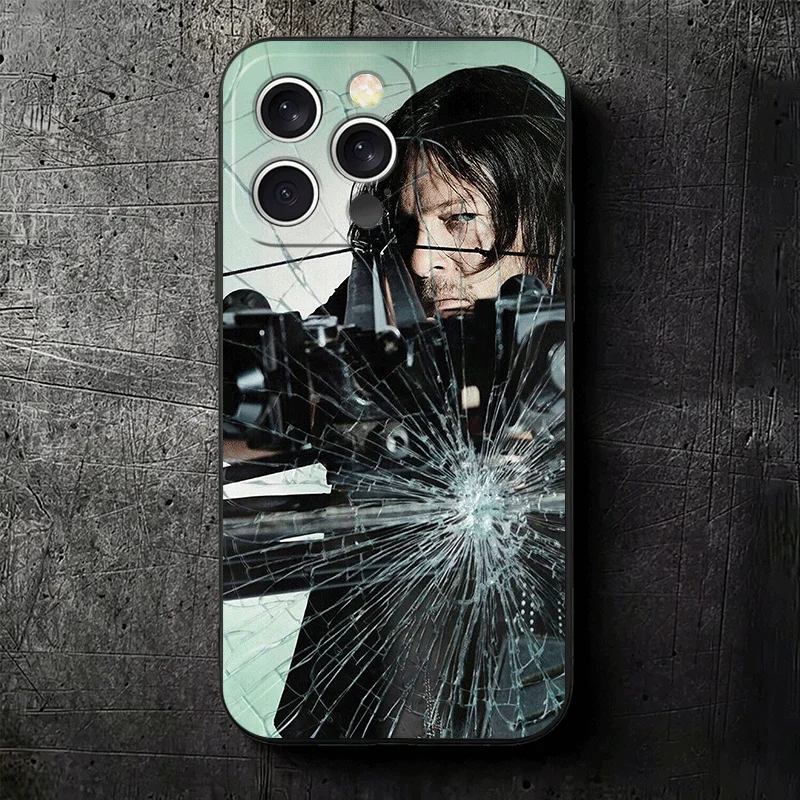 The Walking Dead Daryl Dixon Soft Phone Case for iPhone 16 16E 17 Air 15 Pro Max 14 Plus 13 Mini 11 12 7 Black Cover Back Shell - view 6