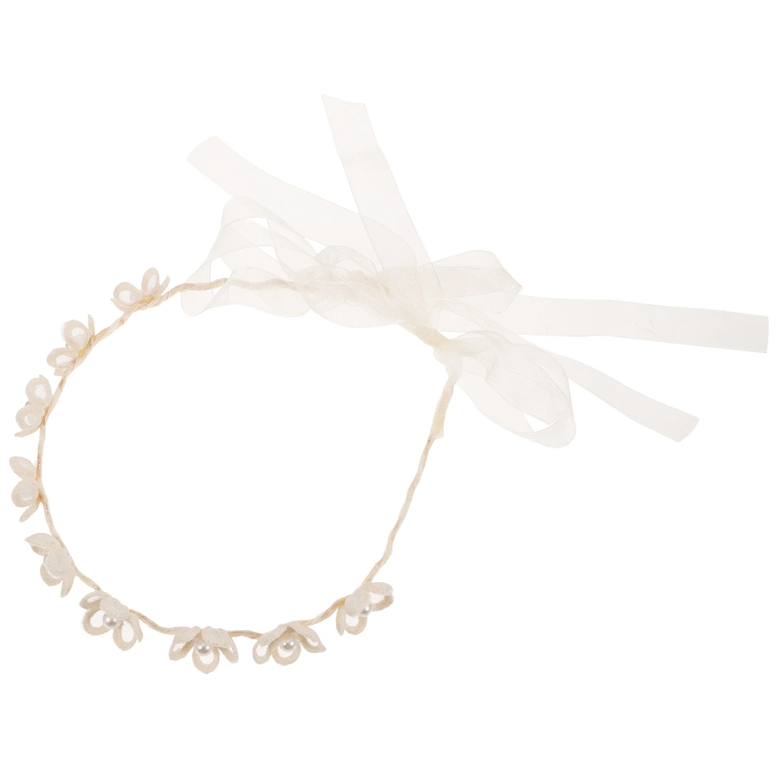 

Lace Headband Women Hair Ties Accessories Black White Pearl Decoration Adjustable Size Comfort Soft Material Suitable Daily Wear