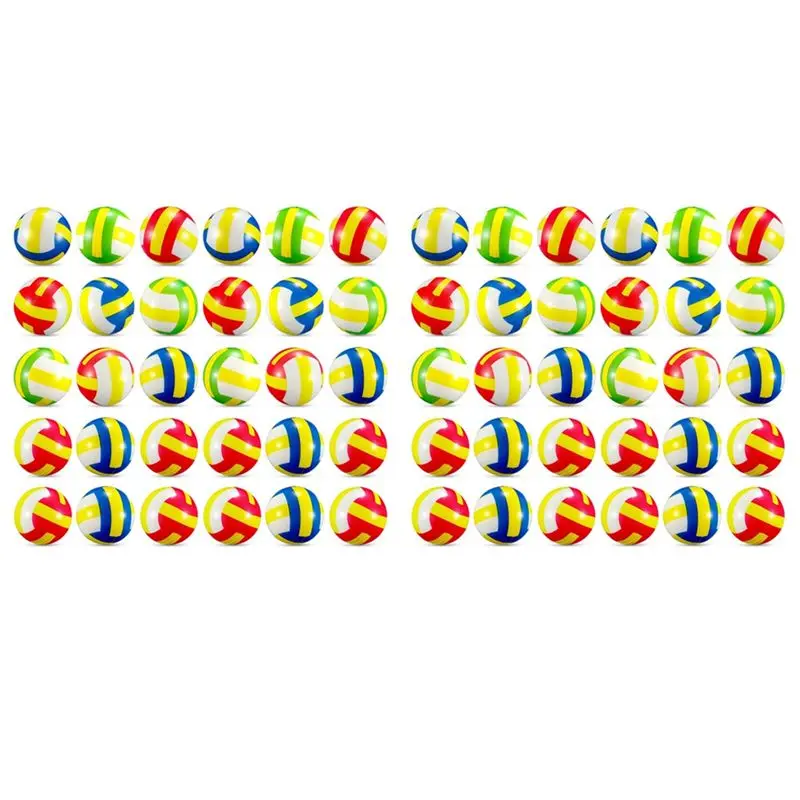 B05C-60Pcs كرات ضغط الكرة الطائرة الصغيرة 2.36 بوصة كرات رياضية كرة طائرة صغيرة للأطفال لتخفيف التوتر والحفلات