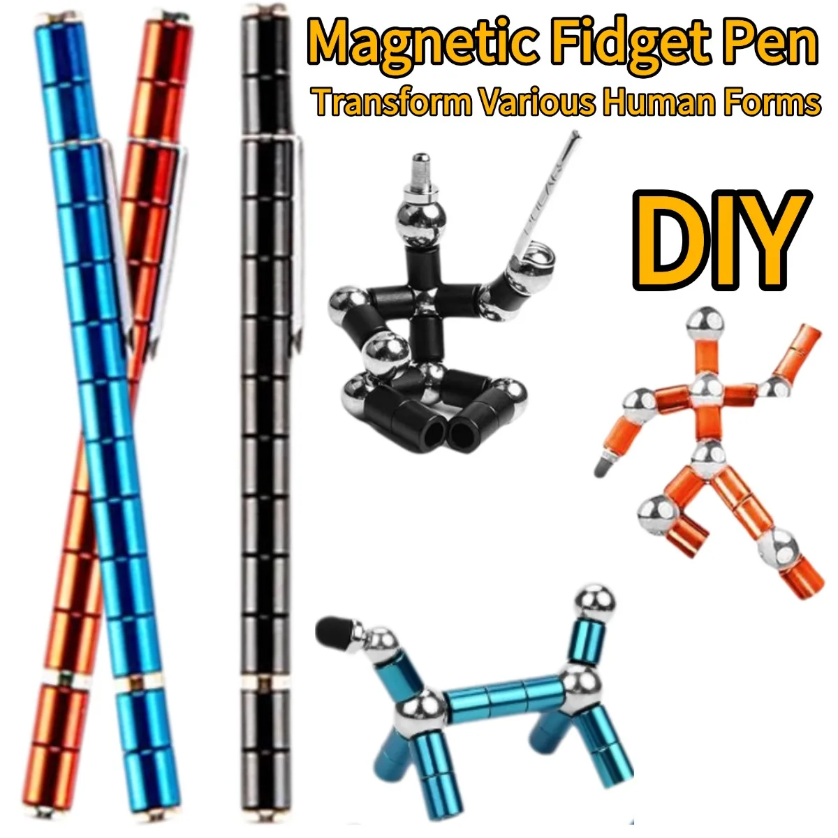 

Магнитная ручка «сделай сам», переменная магнитная ручка, трансформирующая различные формы человека, магнитная ручка, настольная игрушечная ручка, подарок для взрослых, 14 лет