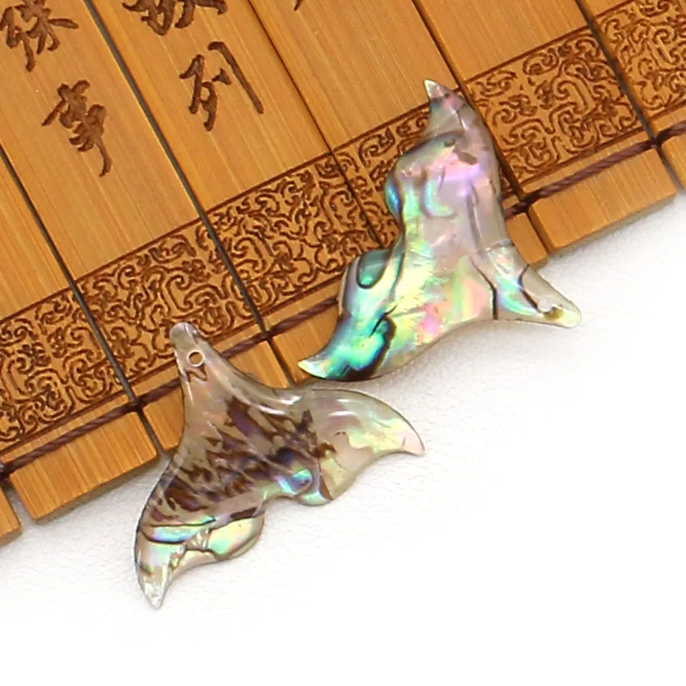 5 قطع رائعة الذيل على شكل أذن البحر قذيفة الراتنج الايبوكسي الحرفية ثقب واحد المعلقات DIY المتخصصة الأزياء قلادة القرط الإكسسوار #1