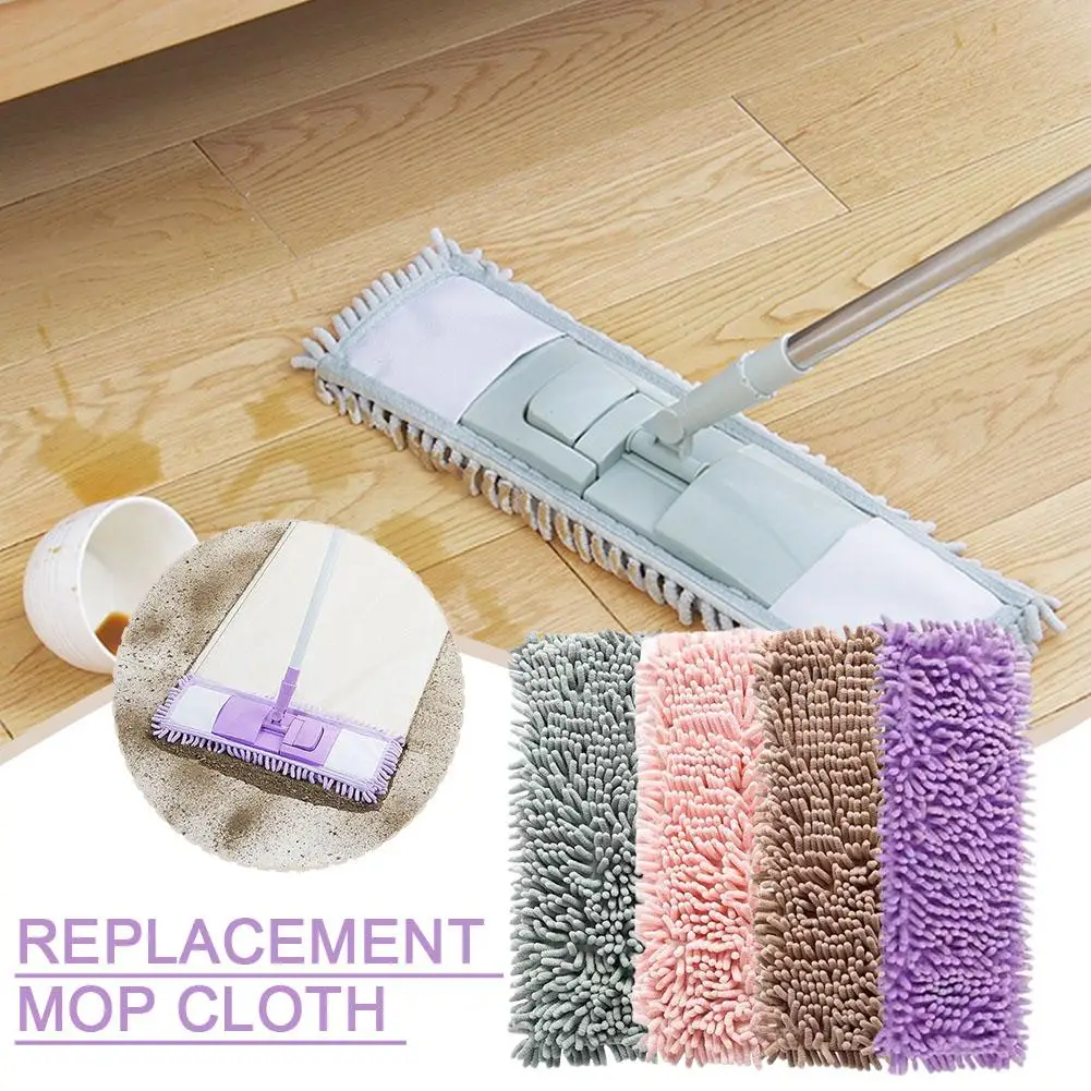 1PC Mop Flat Replacement Heads Mop Pads Cloth For Wet Or Dry Floor Reusable Cleaning Chenille Home Kitchen Office U4K8