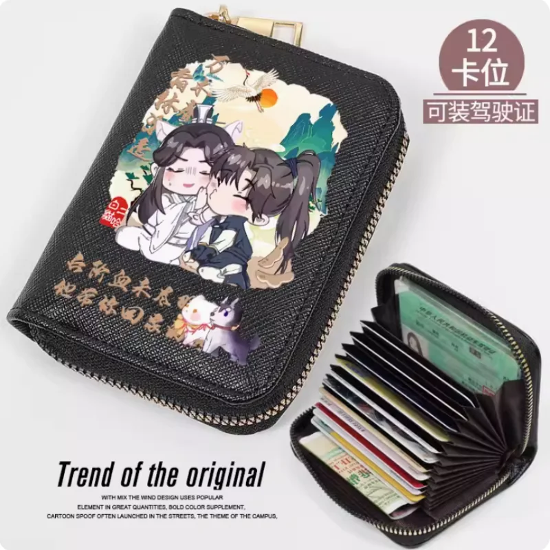 Anime der Husky und seine weiße Katze Mode Brieftasche Pu Geldbörse Karte Münze Reiß verschluss Bargeld halter Tasche Cosplay Geschenk B550