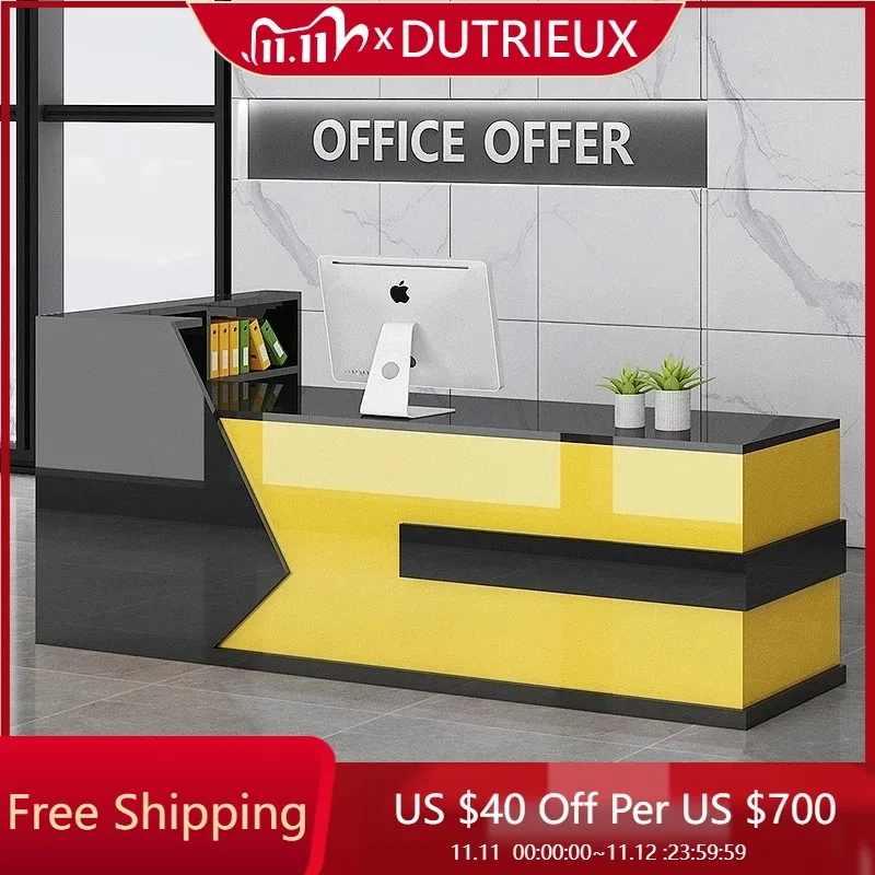 

European Luxury Reception Desk Simple Modern Salon Organizers Design Reception Desk Beauty Escritorio Space Saving Furniture