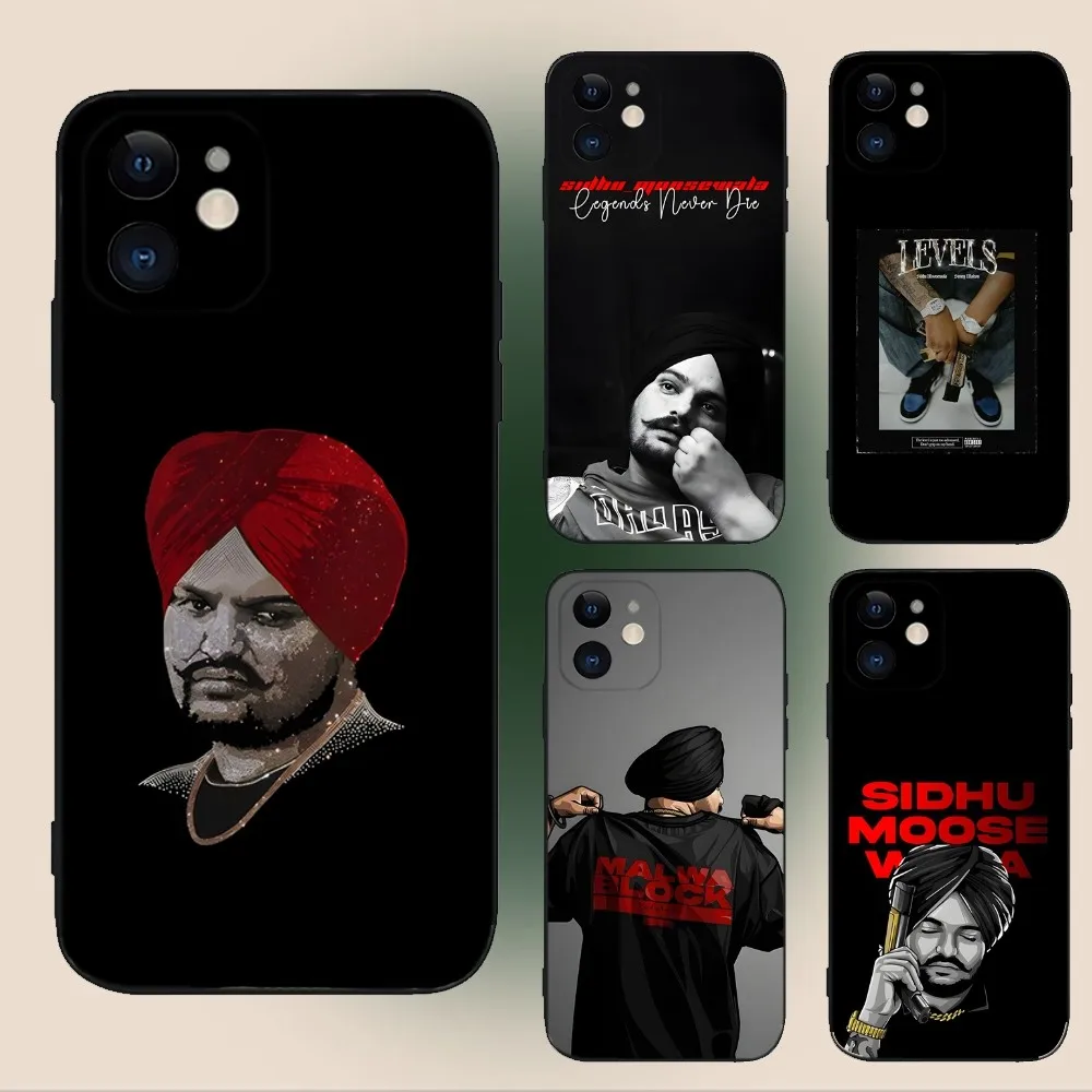 Indian Rapper Sidhu Moose Wala Phone Case For iPhone 15,14,13,12,11,Plus,Pro Max,XS,X,XR,SE,Mini,8,7 Soft Silicone Black Cover