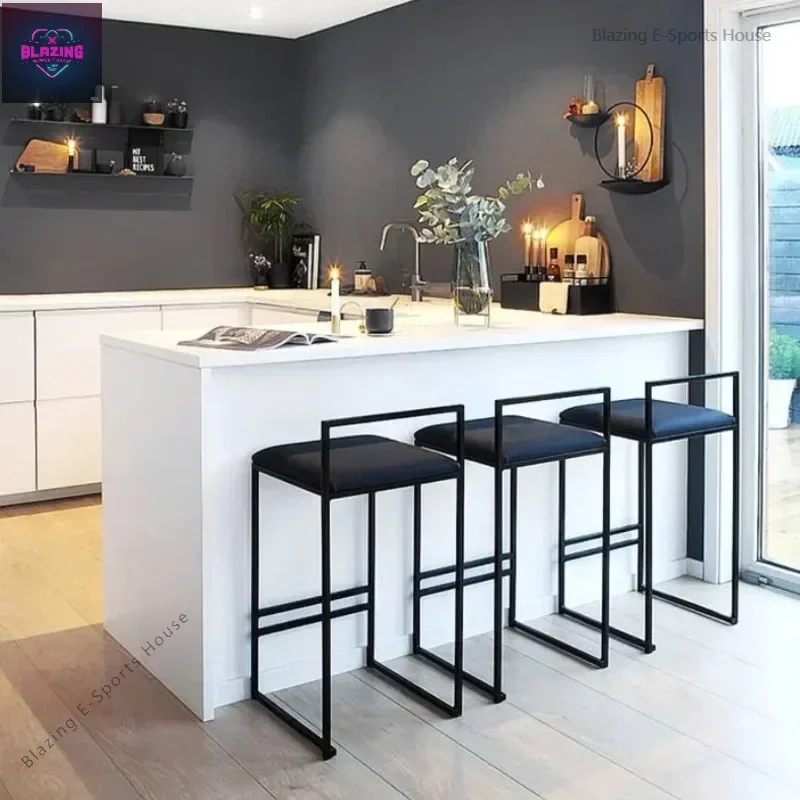 

Nordic Wrought Iron Simple Modern High Stool Home Furniture Personality Bar Chair Designer Chairs For Kitchen