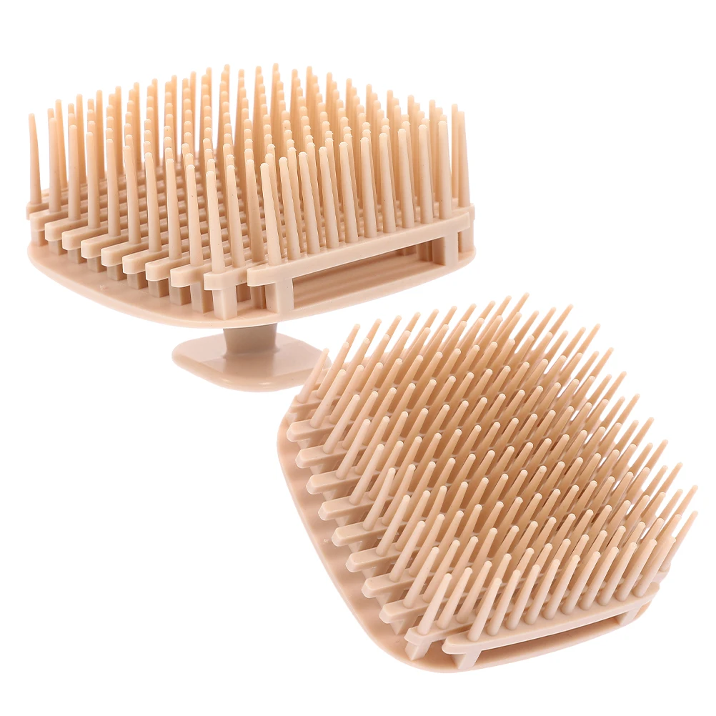 

2Pcs Shampoo Brush Hair Massager Scalp Scrubber Square Design Durable Comfort Cleaning Exfoliating Body Palm Silicone Wash