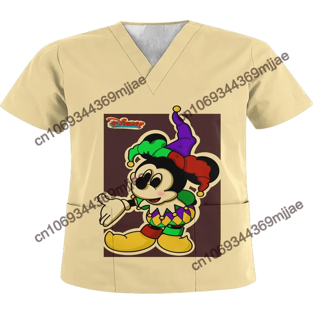 Fashion Woman Blouses 2023 Summer Short Sleeve Disney T-shirtv Y 2k Clothes for Woman Leisure Crop Top Female Mickey Mouse Cute