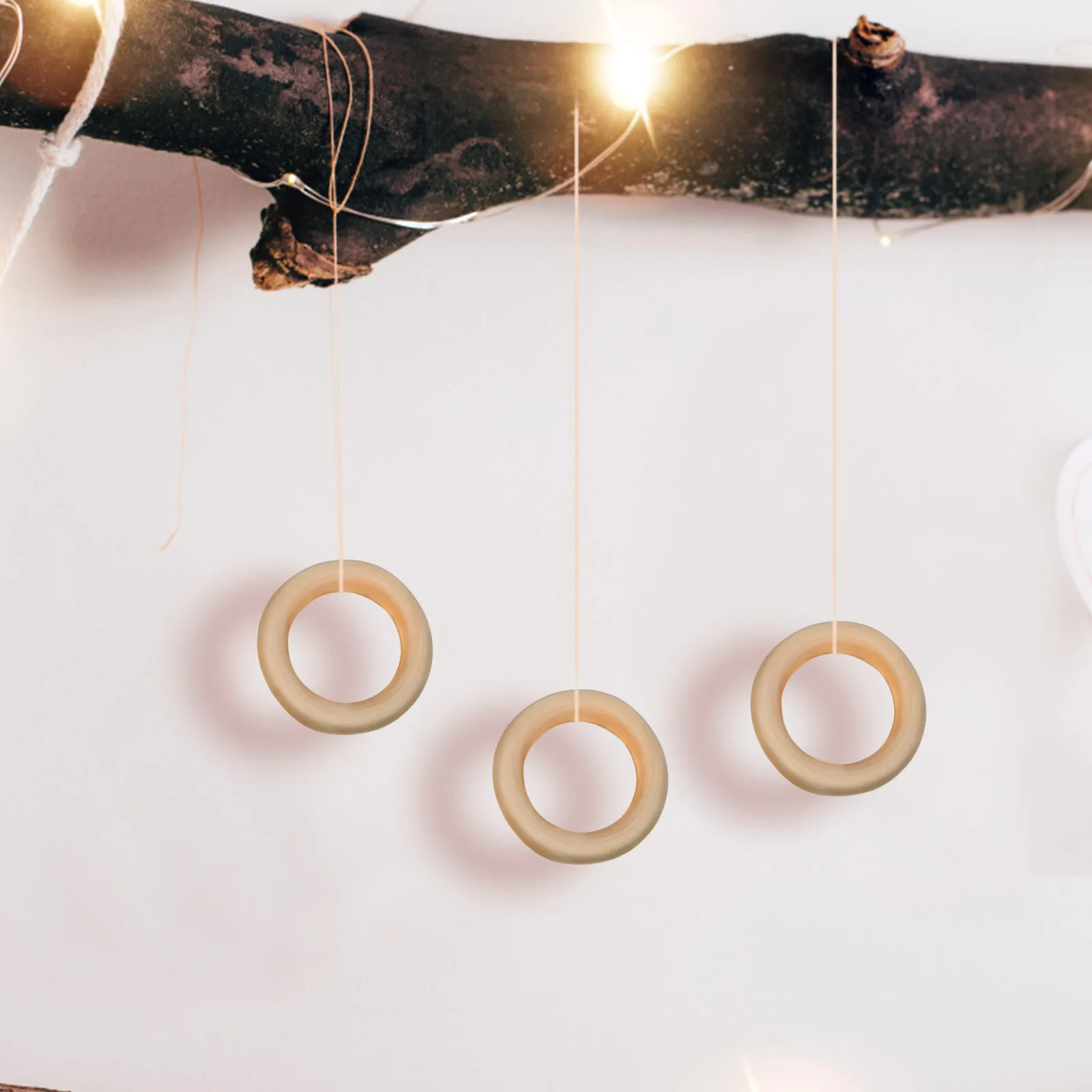 

80Pcs Natural Wood Craft Rings 34Mm Solid Wood Unfinished Circles for DIY Pendant Making Craft Projects Supplies