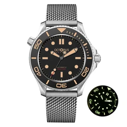 Men Automatic Mechanical Watches Black Dial Retro Luminous 300M Waterproof PT5000 SW200 Movement Diver Watch Luxury Brand