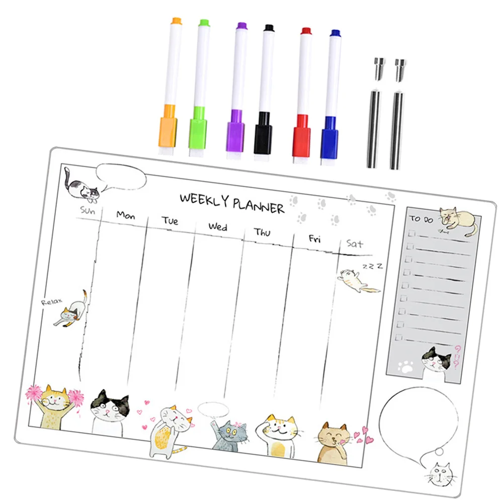 

1 set 1 Set Acrylic Memo Erasable Writing For Office Home School Desktop Message Board With Pen Clear Multi-Function Note Board