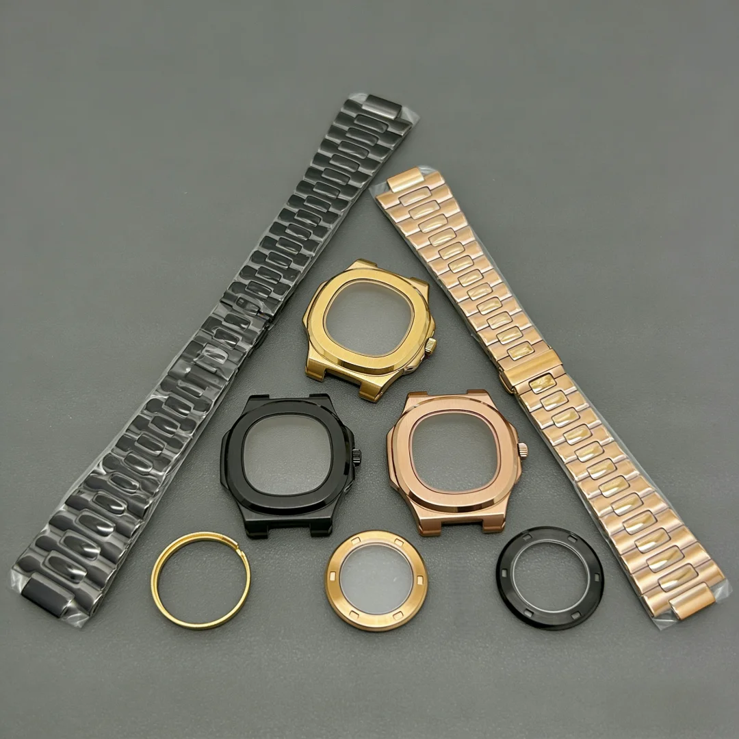 

Золотой корпус для часов 40 мм с сапфировым стеклом, ремешок 25 мм для автоматических механизмов Seiko NH35, NH36, NH38, подходит для циферблатов часов PP Nautilus 30-30,5 мм.