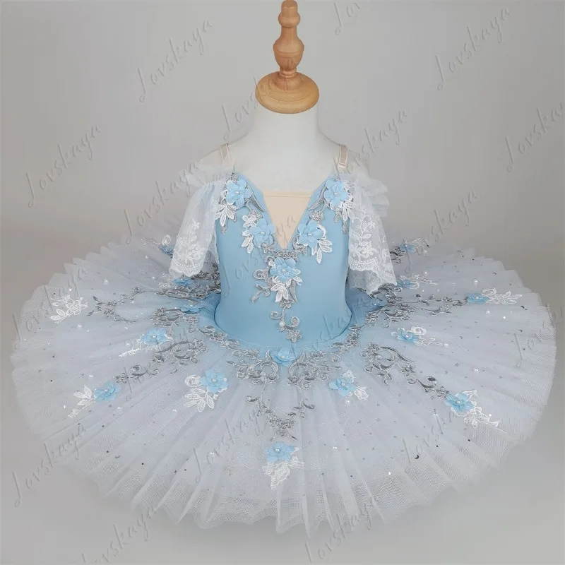 Strój do baletu dla dzieci - Sukienka TUTU bez ramiączek z bufkami dla dziewczynek - Strój na występ Łabędzie Jezioro