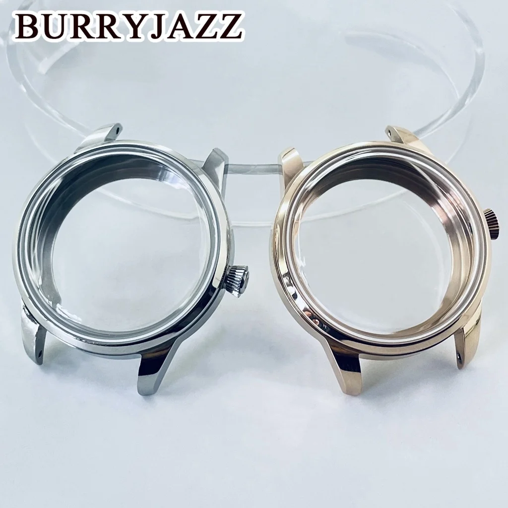 Sterile Design 33mm Watch Case With Arched Glass For NH35 NH36 NH34 NH38 NH70 NH72 Models - Silver Rose Gold Cocktail Watch Case
