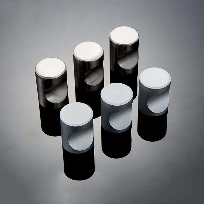 Aluminum Furniture Drawer Knob Cylinder Round Matt Silver Cabinet Closet Dresser Wardrobe Cupboard Kitchen Door Pull Handle Knob image 2