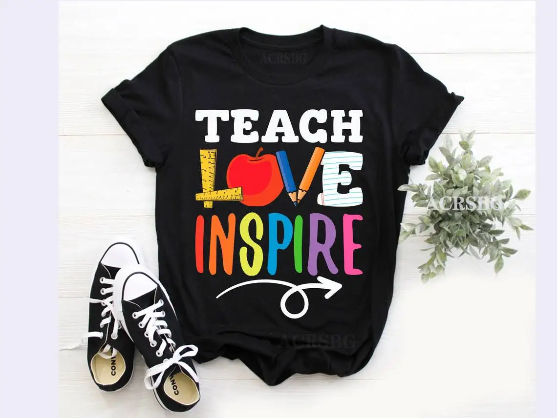 Teach Love Inspire Women T Shirt Little Miss Pre-k Cute Heart Love Tee Shirt My Heart That Field Football T-shirt O-Neck Clothes